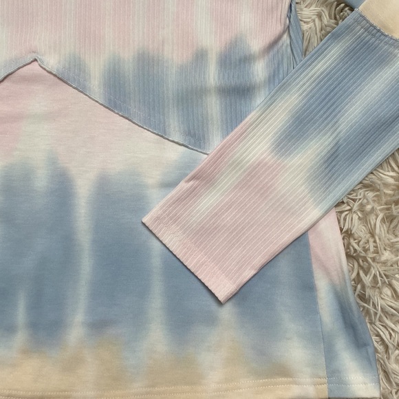 Boutique Tie Dye Hooded Top 💗 Pink Blue Yellow & White - Picture 13 of 14